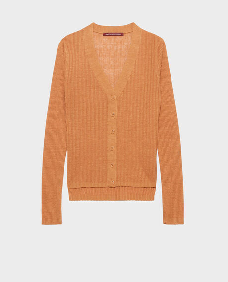 Cárdigan de lino 0320 almond brown 3sca115l01