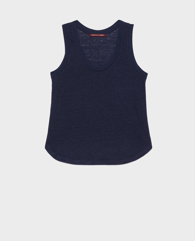 Camiseta sin mangas de lino 4232 maritime blue 3ste180f05
