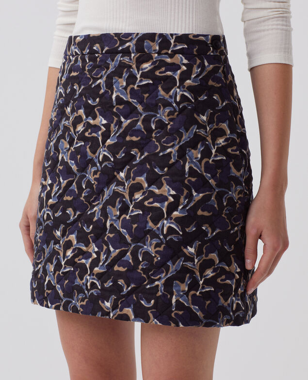 Falda acolchada de algodón I686 new fl ikat navy