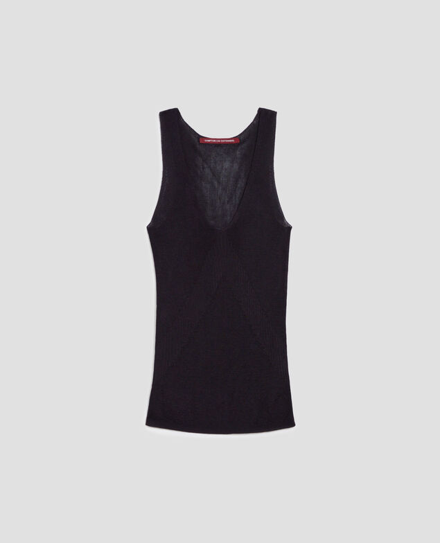 Camiseta de tirantes larga de canalé H695 night sky