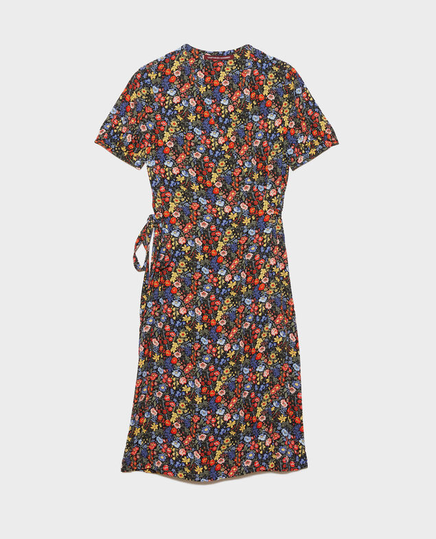 Vestido estampado con escote cruzado Prairie black beauty