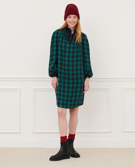 Vestido camisero de cuadros 8866 55 green check 2wdr137v13