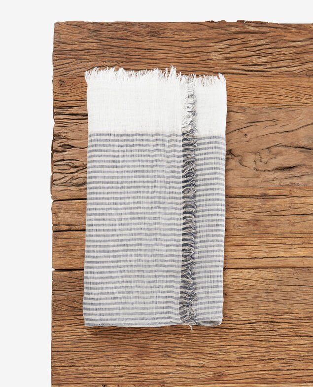 Fular con lino Kaolin/indigo