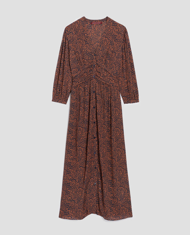 Vestido largo fluido I480 leo brown