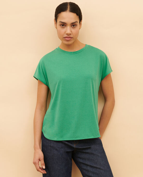 Camiseta amplia de algodón 0542 PINE GREEN