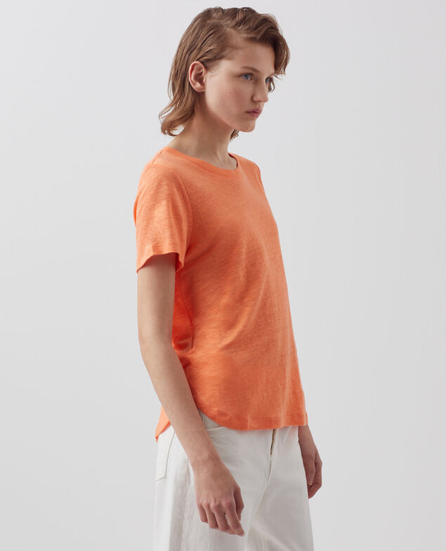 AMANDINE - Camiseta con cuello redondo de lino