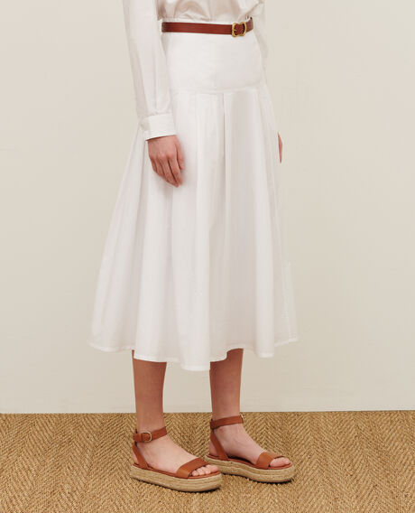 Falda larga de algodón 0007 white 3ssk042c12