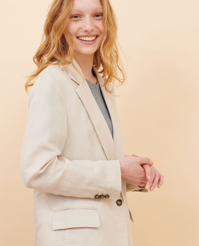 Blazer de lino mezclado 30 natural
