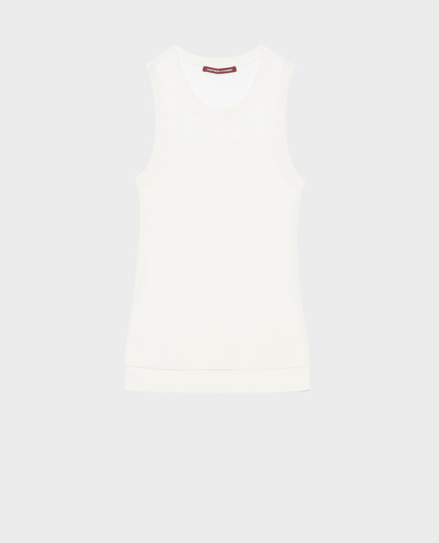 Camiseta de tirantes de algodón mezclado 0007 white