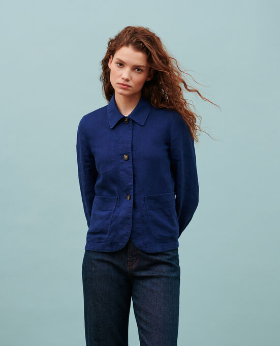 Chaqueta de lino 0643 MEDIEVAL BLUE