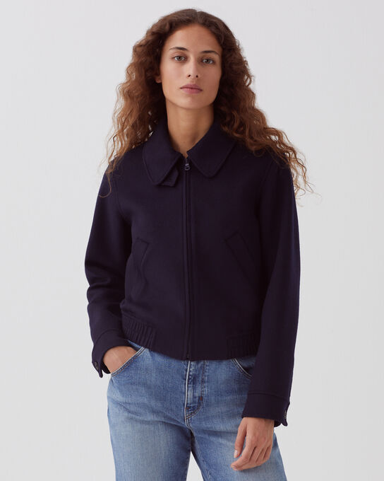 Cazadora corta de lana mezclada 8841 69 NAVY