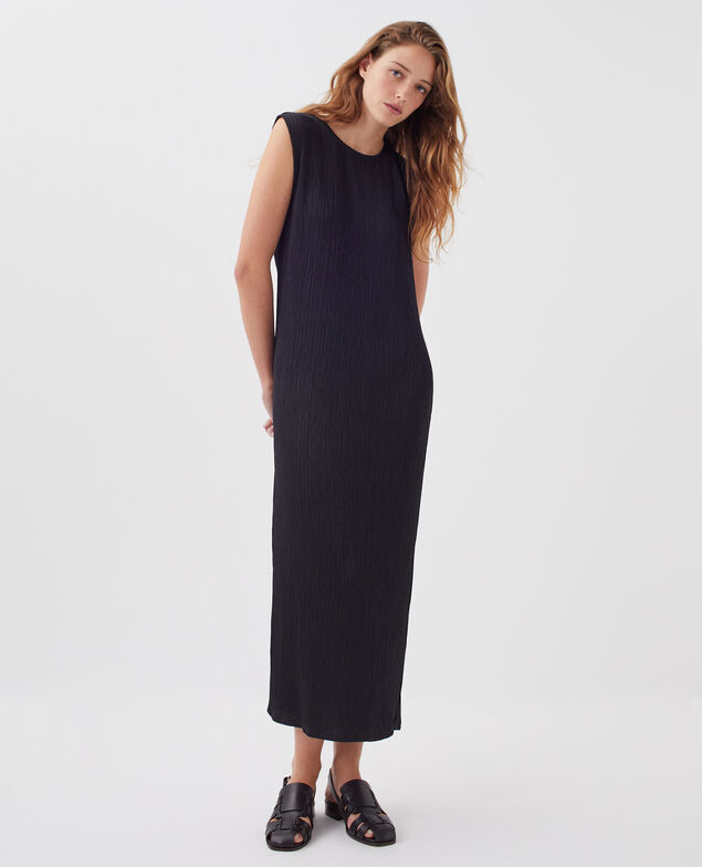 - Vestido largo con textura sin mangas H091 black beauty
