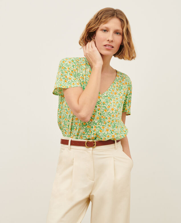 Blusa estampada fluida 0420 zest yellow 3sbl193v02