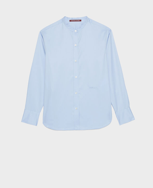 Camisa de algondón con cuello rendondo Classic blue