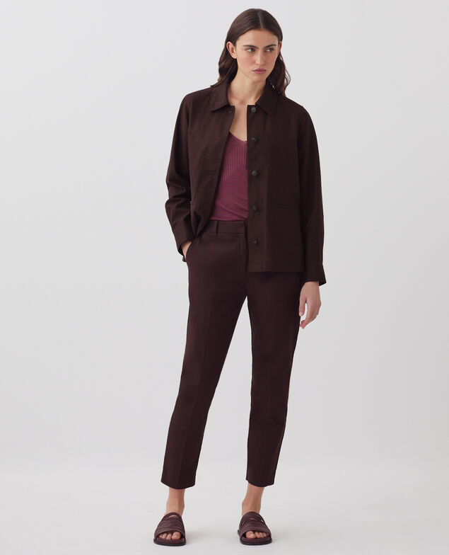 MARGUERITE - Pantalón cigarette J790 chocolate plum