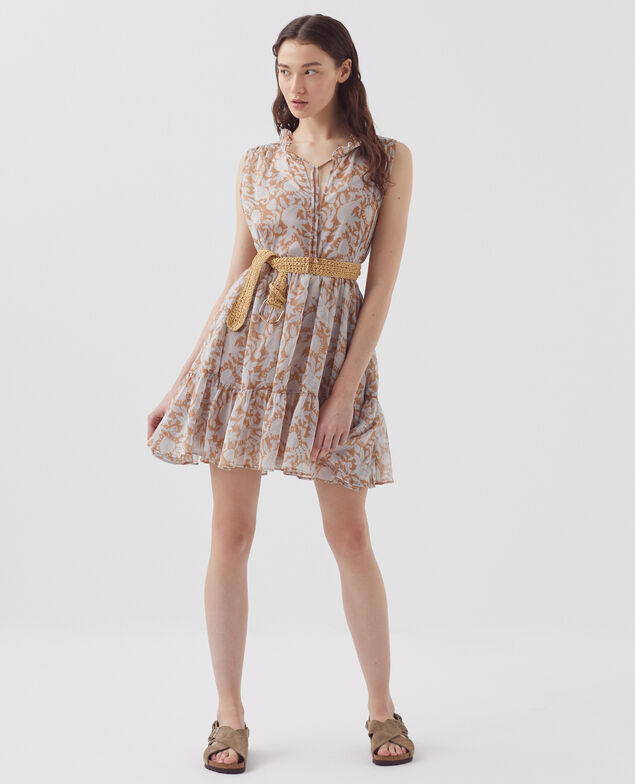 Vestido fluido sin mangas H340 cashmire brown