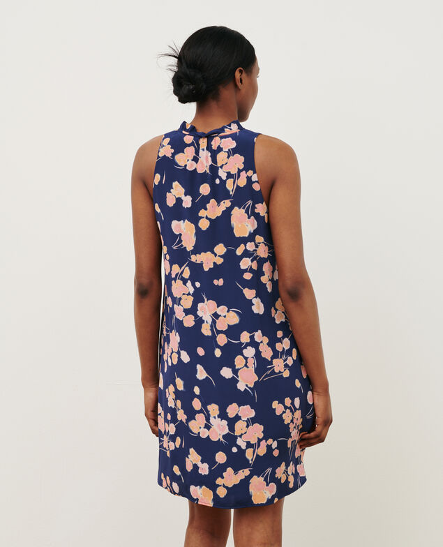 Vestido de seda Print navy