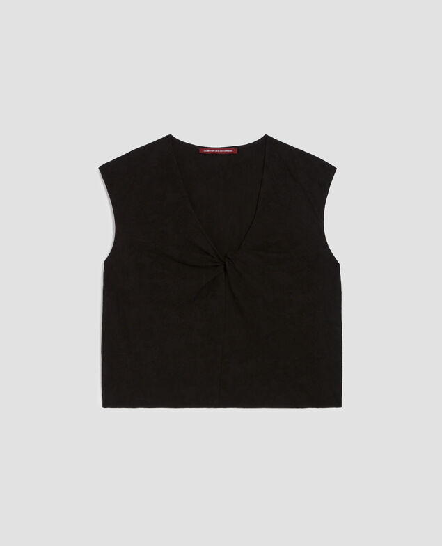 Top fluido trenzado sin mangas H091 black beauty
