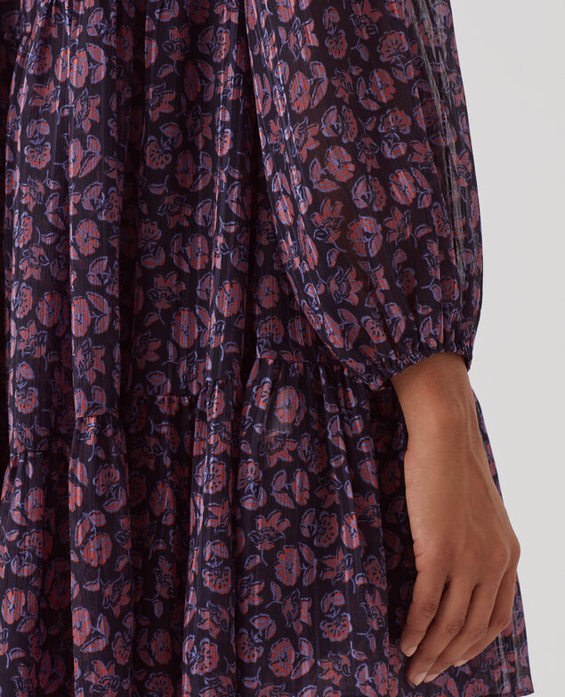 Vestido corto fluido I691 indienne navy