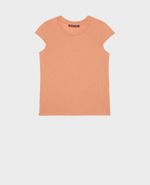 MANON - la camiseta con cuello redondo de algodón mezclado 37 brown