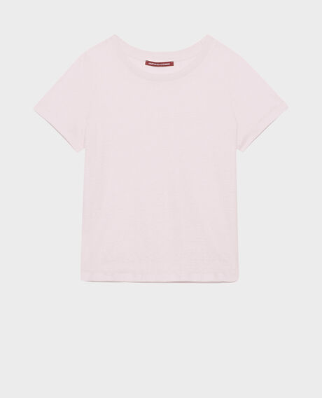 AMANDINE - Camiseta con cuello redondo de lino 0100 pink marshmallow 2ste055f05