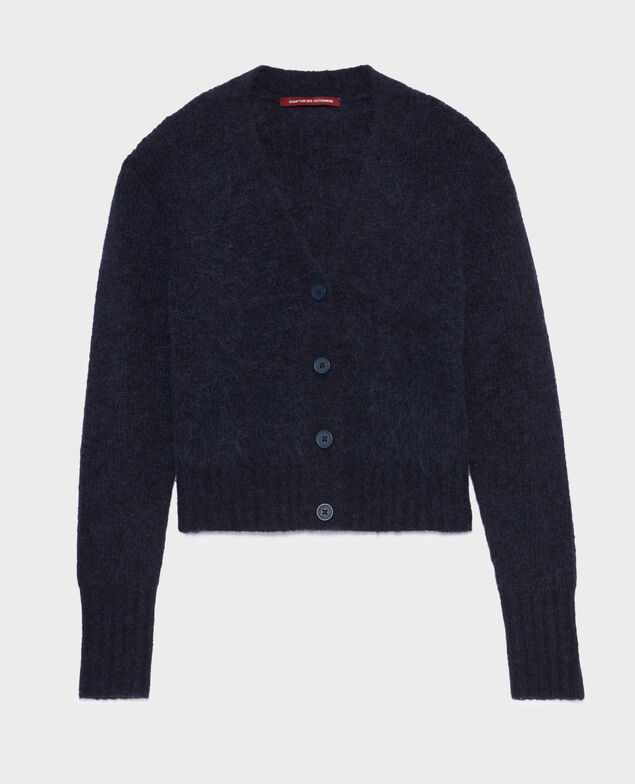 Cárdigan de alpaca mezclada A692 navy