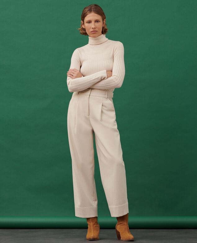 PEGGY - Pantalón carrot de lana mezclada