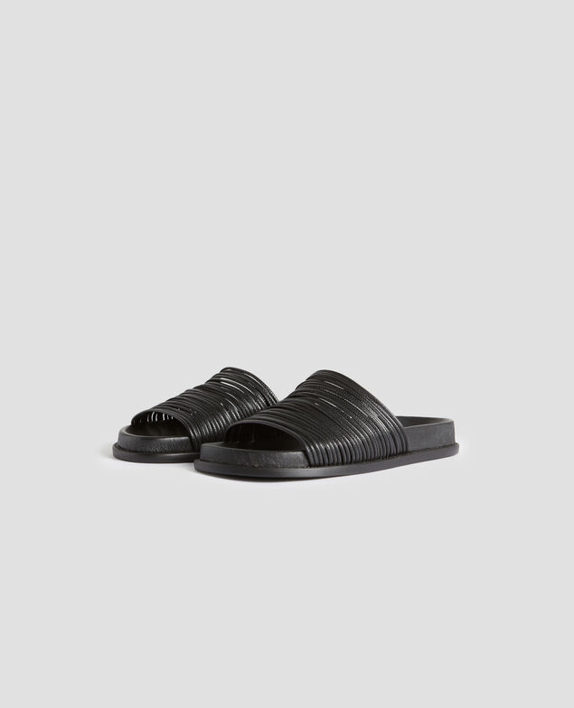 Sandalias planas de piel H091 black beauty