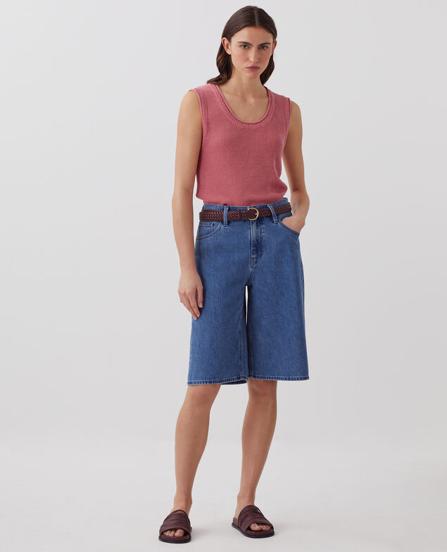 Top largo de lino J130 baroque rose