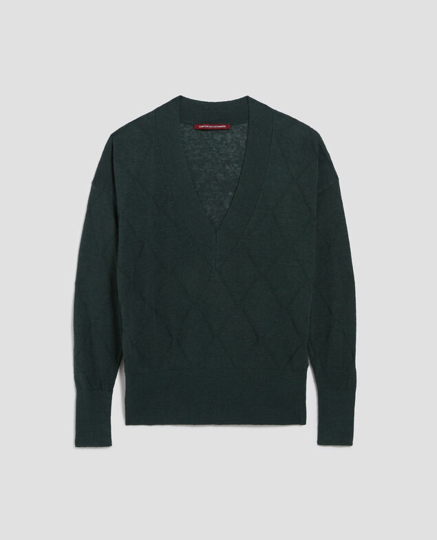 Jersey de manga larga con cuello de pico J590 spruce green