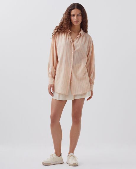 Camisa túnica de algodón 0470 apricot stripe 3ssh283c21