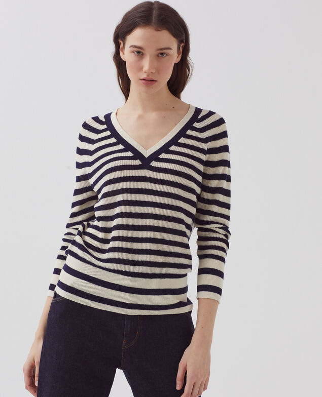 Jersey de lino con cuello de pico H693 thin baritone