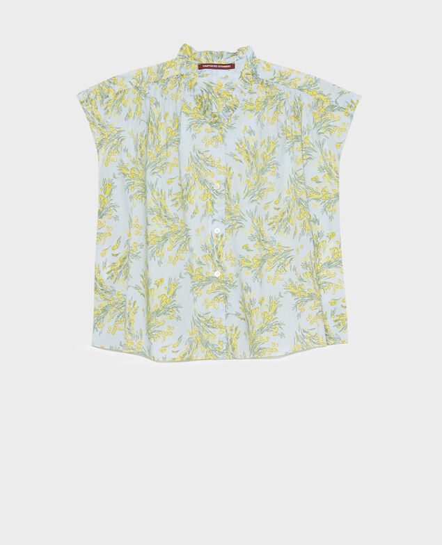 Top de gasa de algodón 93 print blue