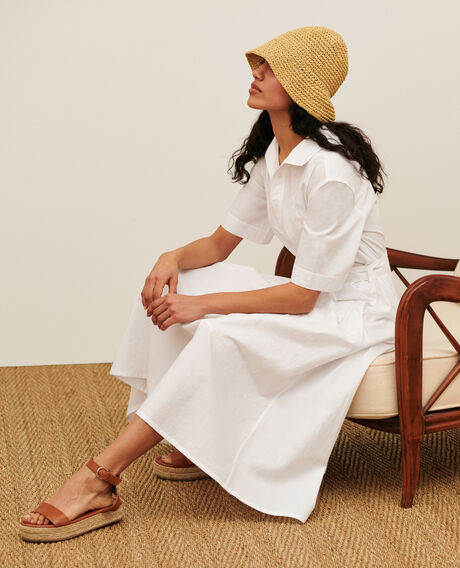 Vestido midi de algodón 0007 white 3sdr041c12