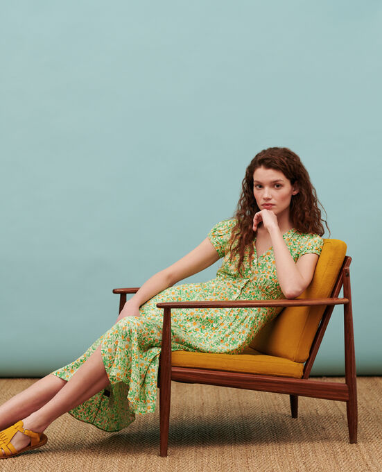LUDIVINE - Vestido largo fluido 0420 ZEST YELLOW