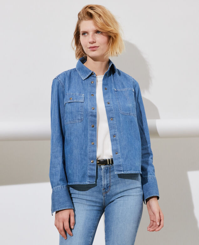 Camisa vaquera con bolsillos Denim medium wash