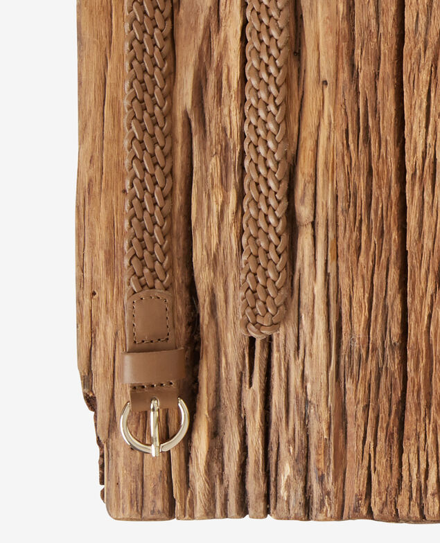 Cinturón trenzado de cuero Light cognac
