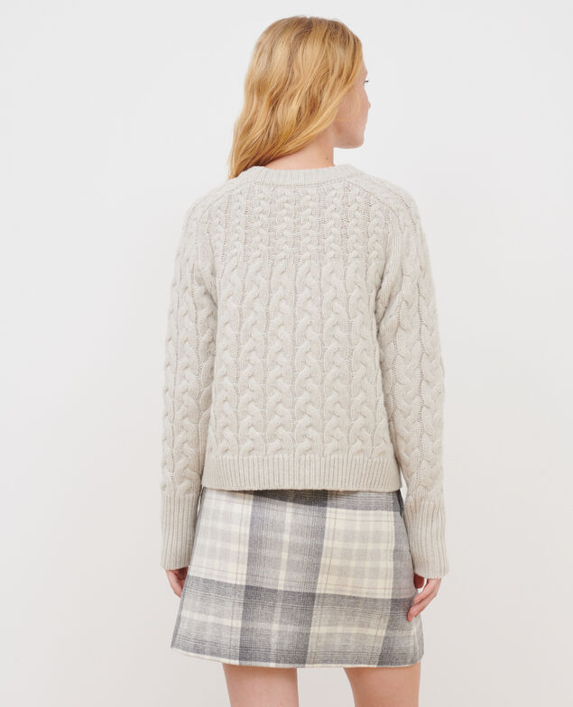 Jersey cuello redondo de lana merino A009 white knit