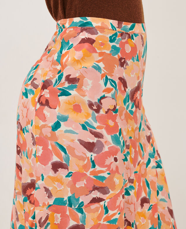 Falda fluida estampada 0230 fauve orange