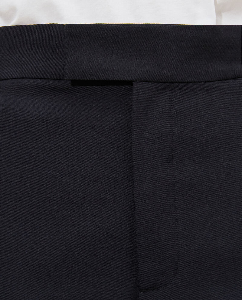 MARCELLE - Pantalón recto de lana estilo masculino Black beauty Lisabelle
