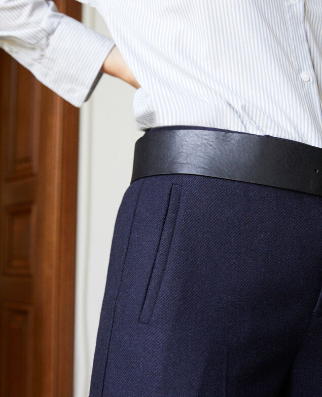 Pantalón sastre con lana Dark navy