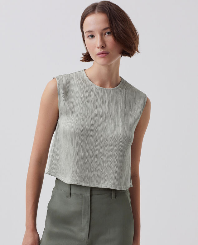 Top sin mangas con textura J050 shadow gray