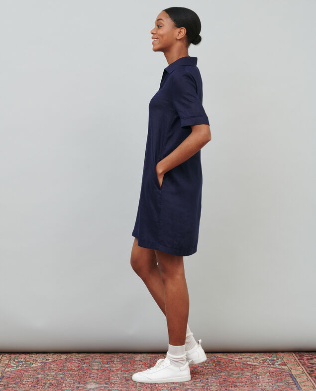 DAISY - Vestido icónico de lino 68 blue