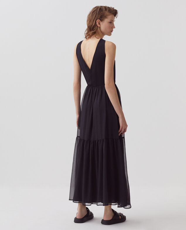 Vestido largo fluido H091 black beauty