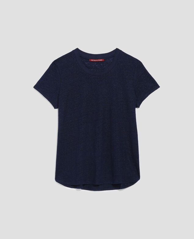 AMANDINE -  Camiseta con cuello redondo de lino