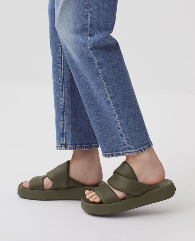 Sandalias de piel H331 kaki