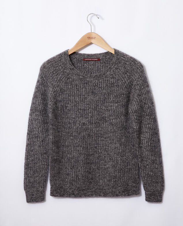 Jersey jaspeado de mohair Light grey/noir/silver gray