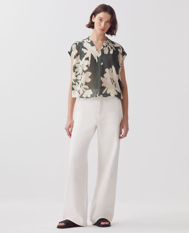 BLANDINE - Pantalón recto H003 white