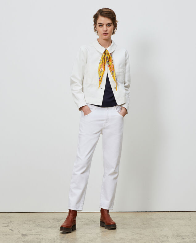 Chaqueta corta de algodón Optical white