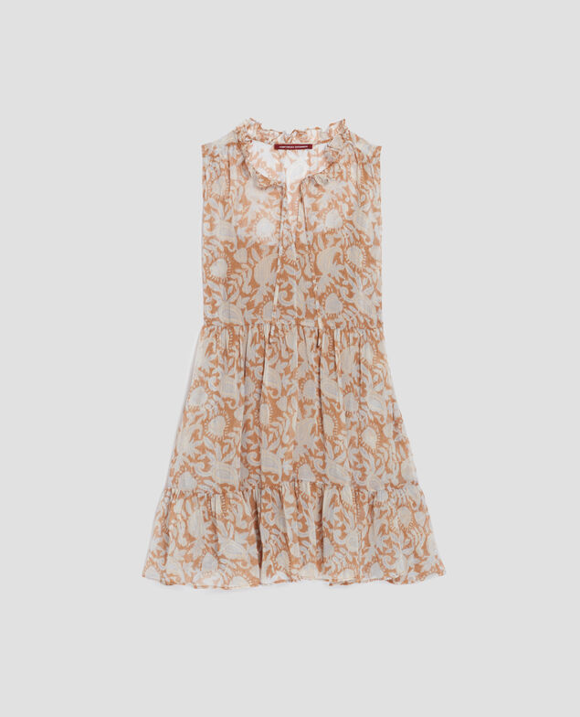 Vestido fluido sin mangas H340 cashmire brown